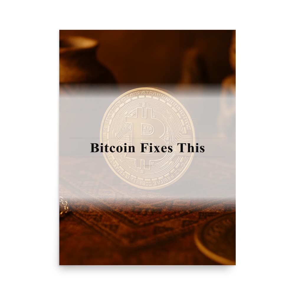 Bitcoin Fixes This — Poster